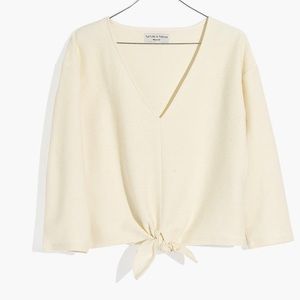 MadewellTexture & Thread Long-Sleeve Tie-Front Top